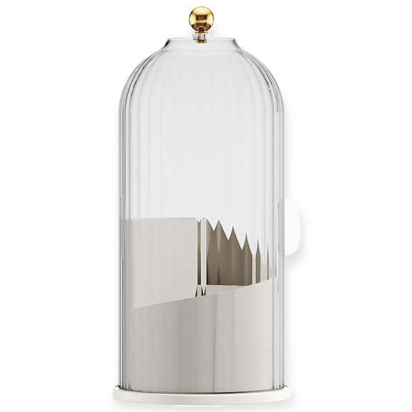 Elegant Clear and White Makeup Brush Vanity Organizer - 360° Rotating - Picture 1 of 8